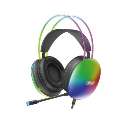 cuffia gaming jack 3,3 mm rgb con microfono nera