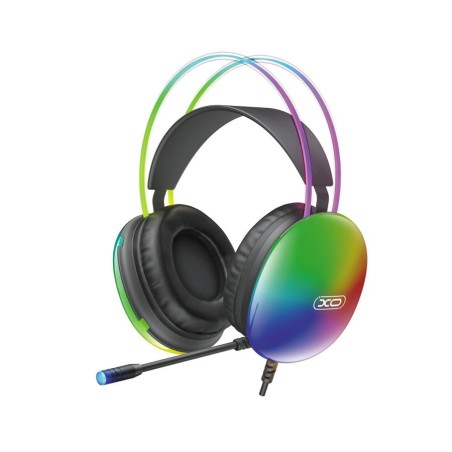 cuffia gaming jack 3,3 mm rgb con microfono nera