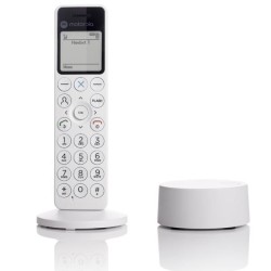 Motorola cordless digitale DOT411 bianco con unzione di segreteria integrata con capacità di registrazione fino a 100 minuti rub
