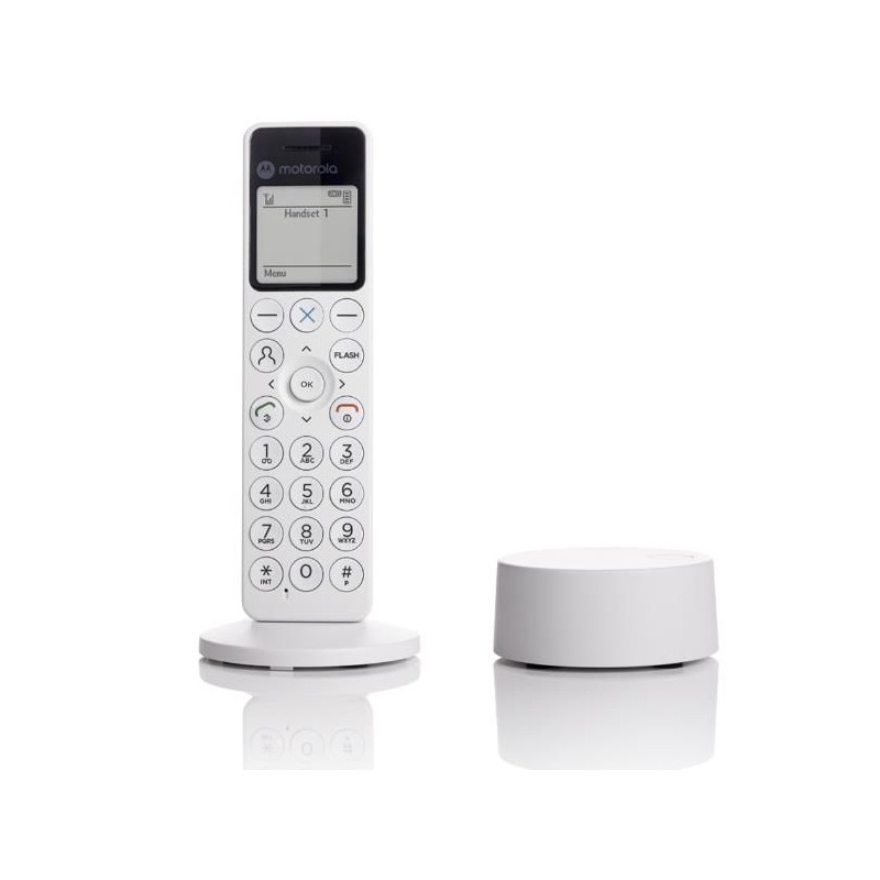 Motorola cordless digitale DOT411 bianco con unzione di segreteria integrata con capacità di registrazione fino a 100 minuti rub