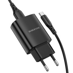 caricabatterie 2.1A usb + cavo usb-c nero