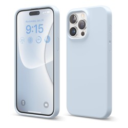 cover  silicone iphone 15 pro light blu