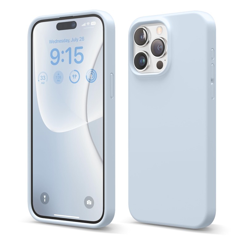 cover  silicone iphone 15 pro light blu