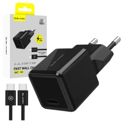caricabatterie 25w 3A usb-c + cavo gan nero