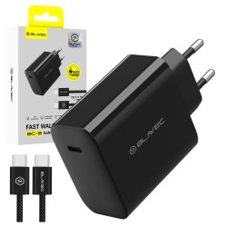 caricabatterie 65w usb-c + cavo gan nero
