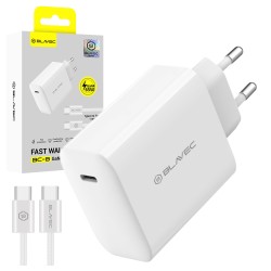 caricabatterie 65w usb-c + cavo gan bianco
