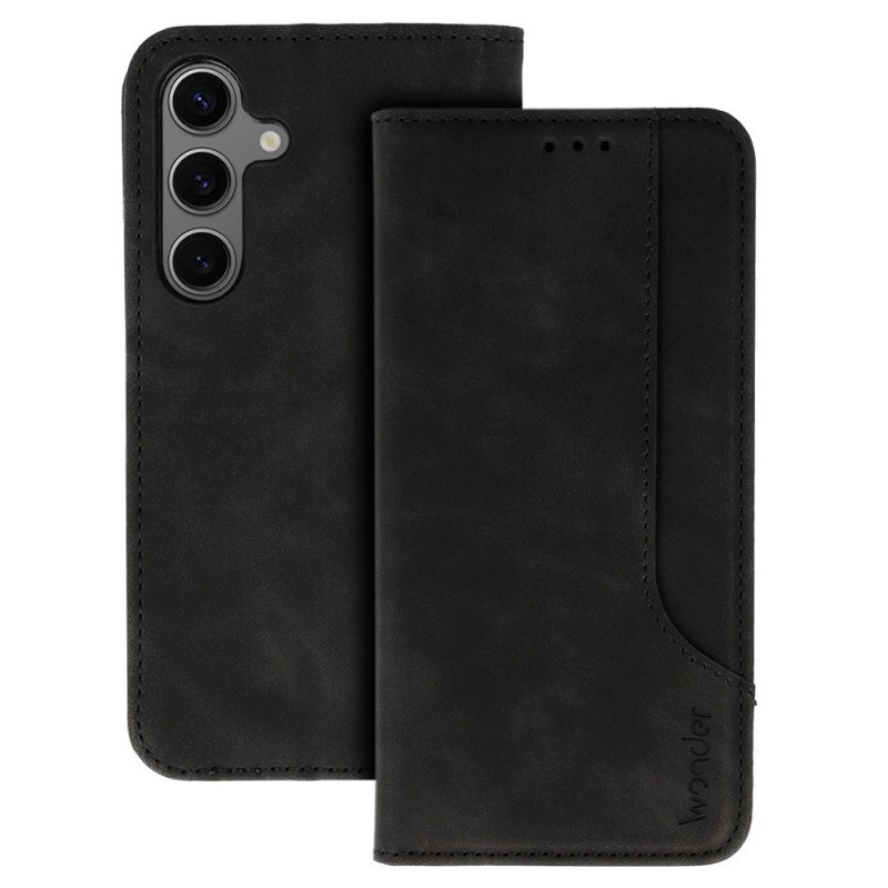 custodia a libro samsung A27 con porta carte di credito chiusura magnetica nera