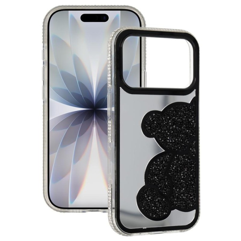 cover rigida per samsung A17 con orestto glitter neri
