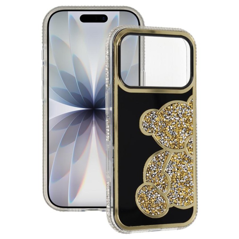 cover rigida per samsung A17 con orestto glitter oro