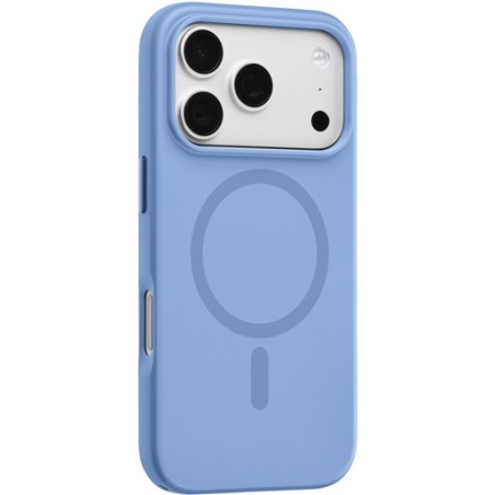 cover semirigida periphone 17/18 PRO MAX blu magsafe compatibile con tasti in metallo