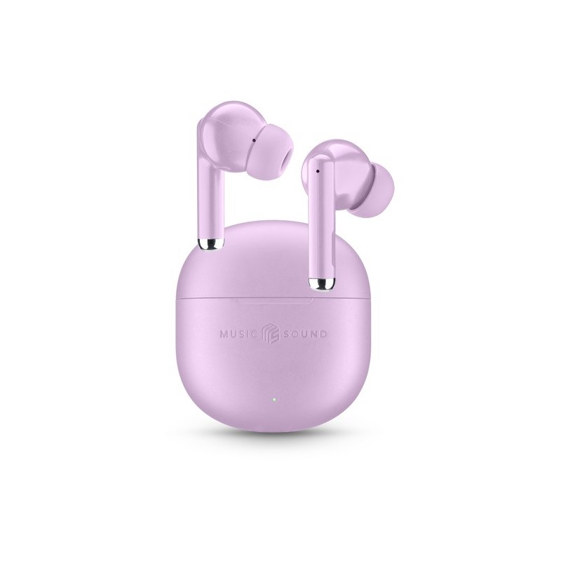 auricolare vivavoce bluetooth doppio con base di ricarica rosa