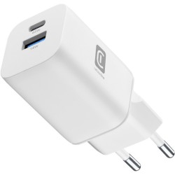 caricabatteria 65w  usbA +  usb-c tecnologia gan bianco