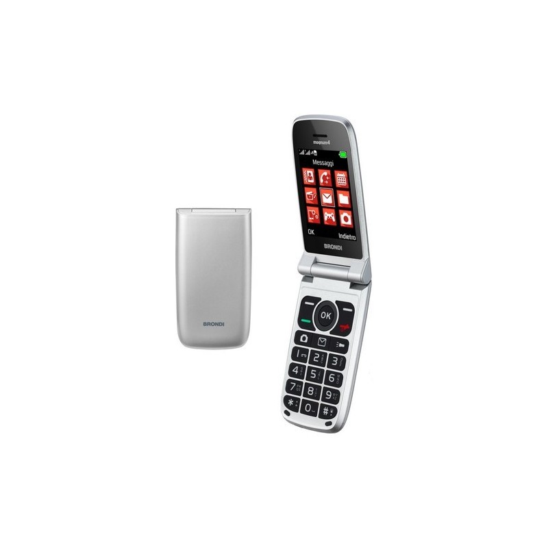 cellulare clamshell brondi dual sim silver