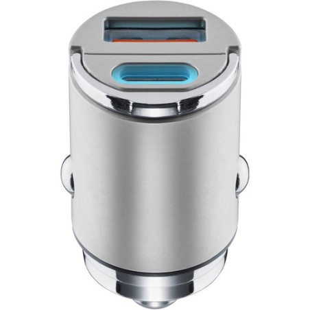 caricabatterie da auto usb + usb-c 30 watt 12/24V silver