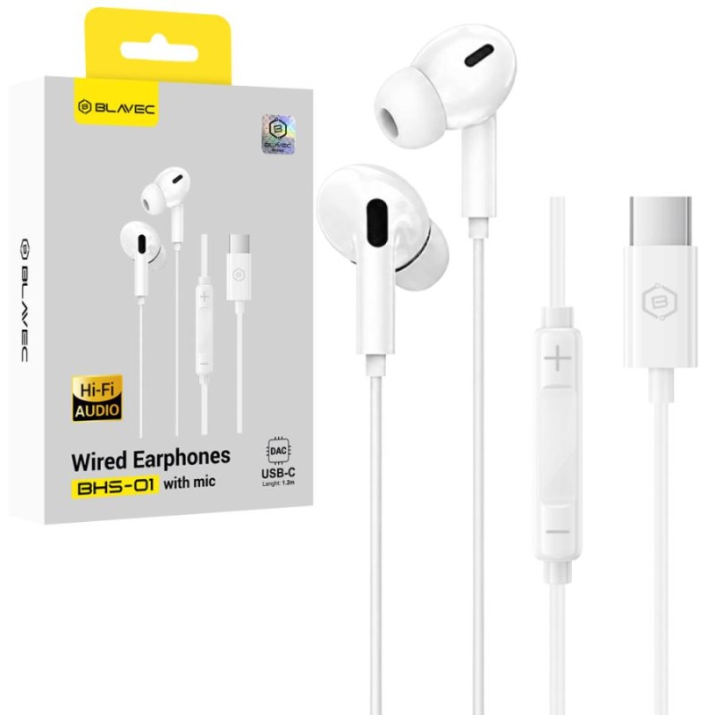 auricolare usb-c con controllo volume capsule bianco