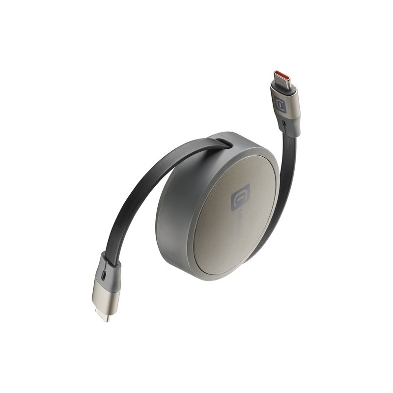 cavo dati retrattile 100cm  USB-C to USB-C nero