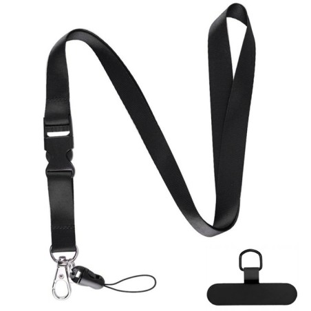 laccio portatelefono universale da collo black nero