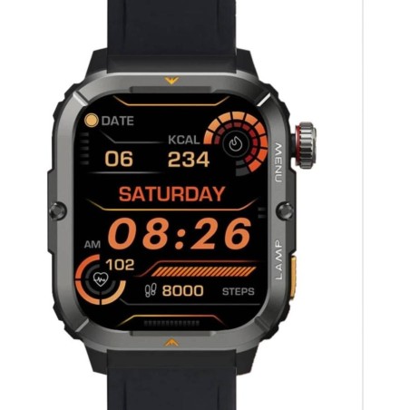 Smartwatch militare indistruttibile AGM Legion 3, con schermo AMOLED da 1,95 pollici.Impermeabile fino a 5 ATM, chiamate/messagg