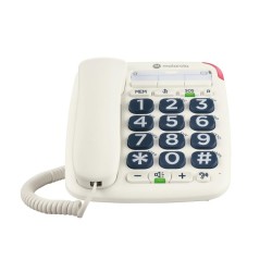 Motorola Voice - Telefono con Filo CT20, 10 Tasti di Memoria, Vivavoce, Musica di Attesa, ID Chiamante, Ricomposizione del Ultim