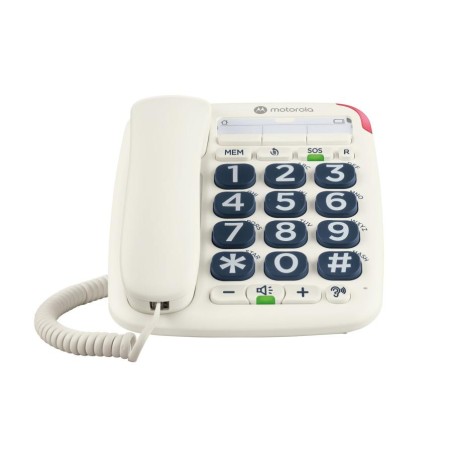 Motorola Voice - Telefono con Filo CT20, 10 Tasti di Memoria, Vivavoce, Musica di Attesa, ID Chiamante, Ricomposizione del Ultim