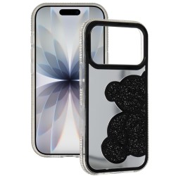 cover rigida per iphone 18 PRO / 17 PRO con orestto glitter nero