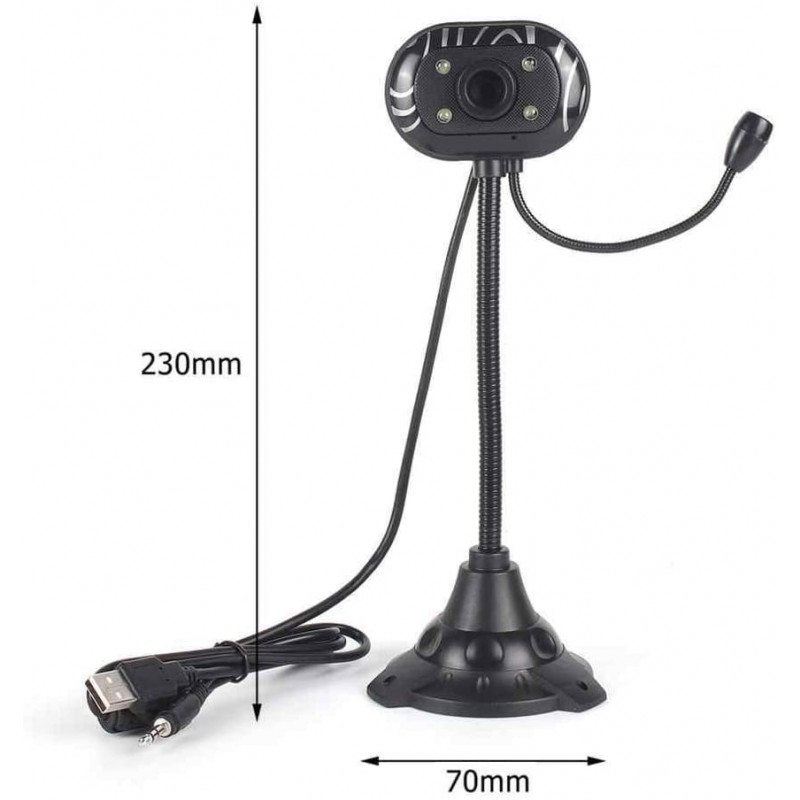 webcam 100 4 led con microfono
con supporto da tavolo