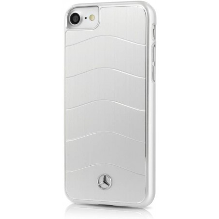 COVER RIGIDA MERCEDES BENZ APPLE IPHONE 6 / 6S /  7/ 8 / SE ( 2020 ) ALLUMINIO SILVER