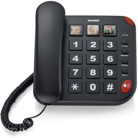 TELEFONO FISSO BRONDI BRAVO 15 NERO