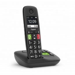 telefono cordless con segreteria tasti grandi nero