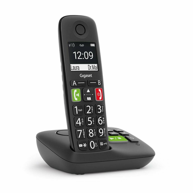 telefono cordless con segreteria tasti grandi nero