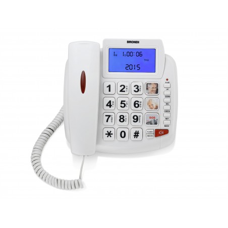 telefono fisso brondi bravo 90 lcd bianco