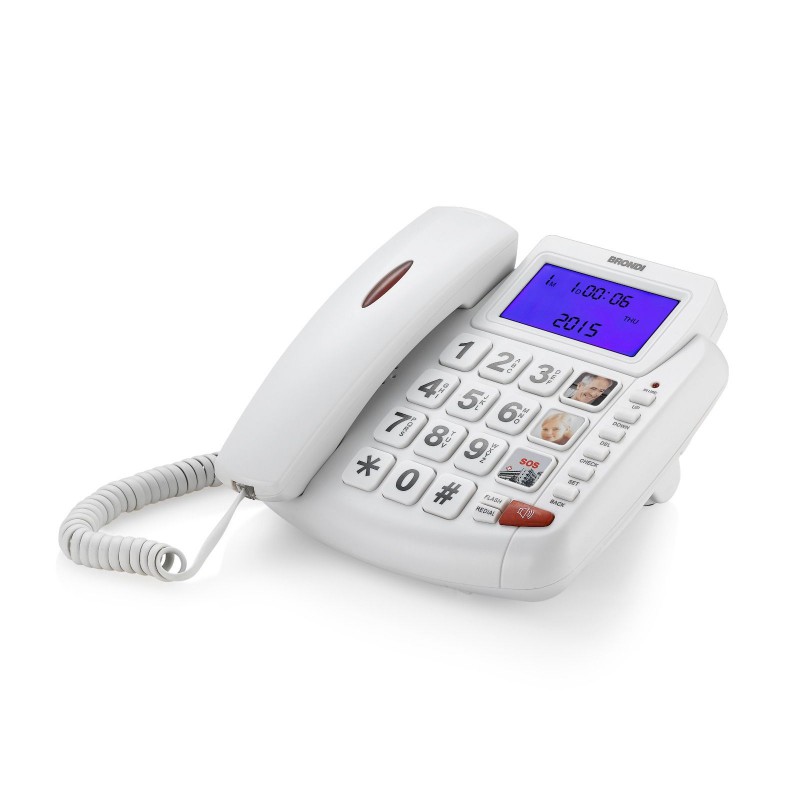 telefono fisso brondi bravo 90 lcd bianco