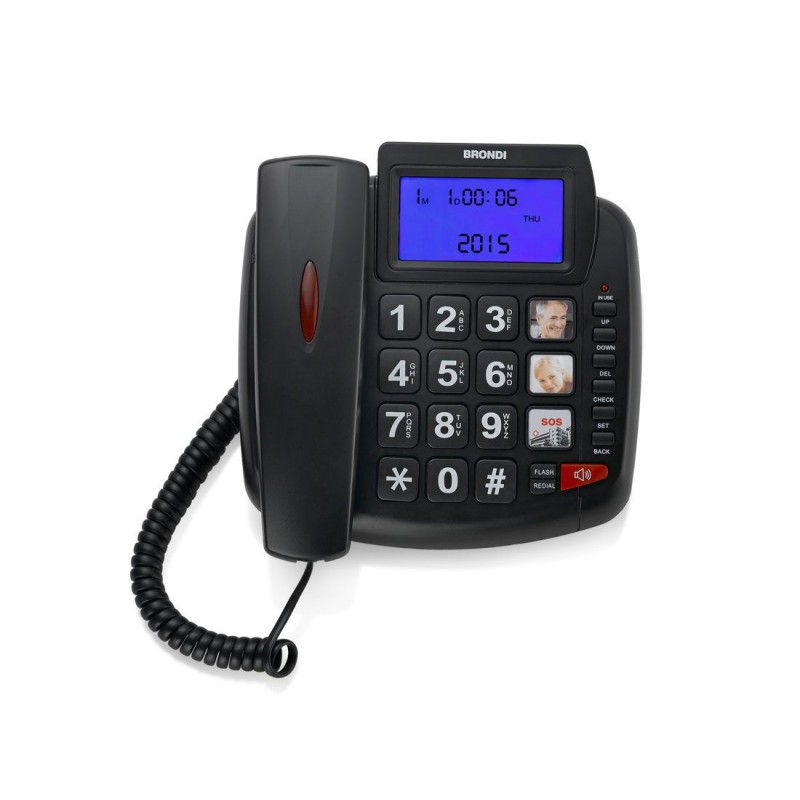 telefono fisso brondi bravo 90 lcd nero
