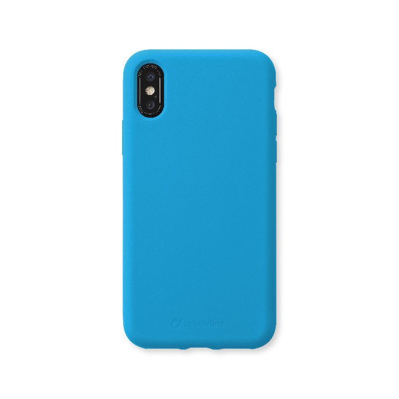 COVER SOFT TOUCH IPHONE XS / X AZZURRO FLUO