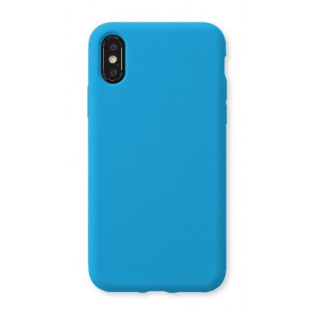 COVER SOFT TOUCH IPHONE XS / X AZZURRO FLUO