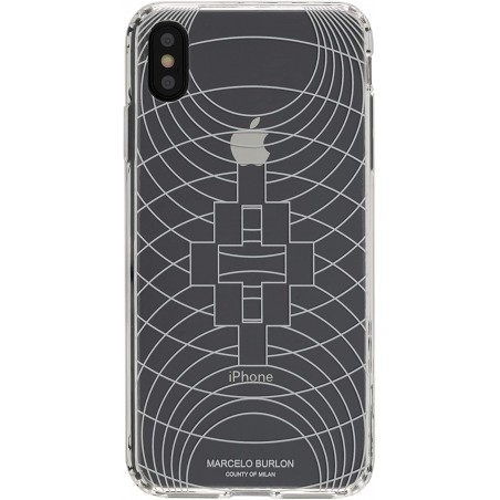 cover marcelo burlon iphone xs max  wireframet trasparente