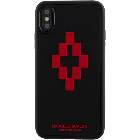 cover marcelo burlon iphone x/xs 3d crossedred