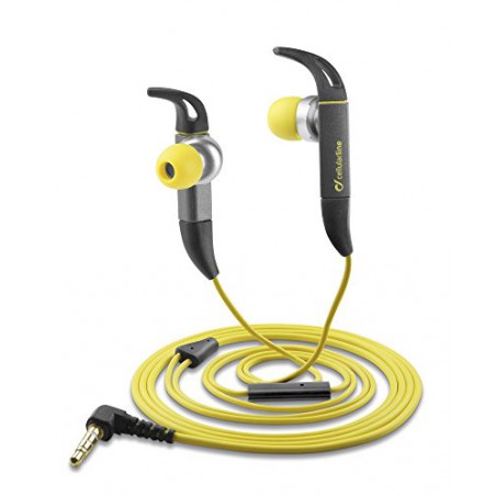 auricolare vivavoce con tasto di risposta sportivo giallo