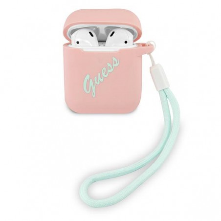 COVER GUESS AIRPODS 1/2 SILICONE ROSA