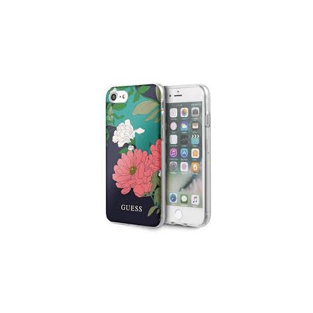 CUSTODIA COVER IPHONE 6/66/7/8 GUESS GLITTER FLOWER FANTASY