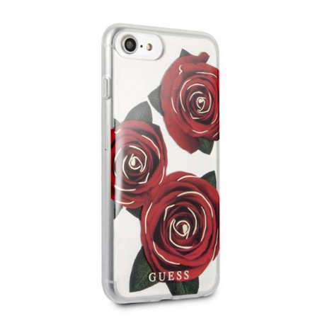 CUSTODIA COVER IPHONE X GUESS FLOWER DESIRE RED ROSE