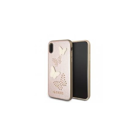 GUESS COVER HARD CASE ROSE GOLD BUTTERFLY IPHONE X
