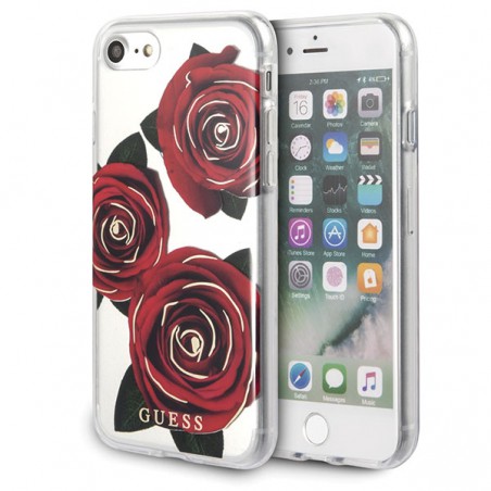 cover guess iphone 6/7/8/ se 2020 flower desire red rose