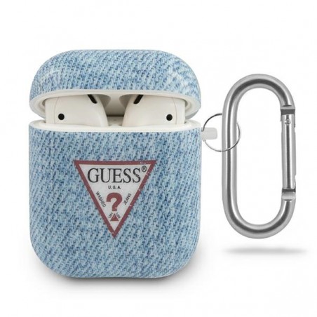 COVER GUESS AIRPODS 1/2 EFFETTO JEANS AZZURRO