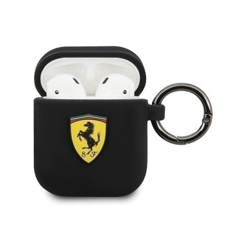 COVER FERRARI PER AIRPODS 1 / 2 SILICONE NERO