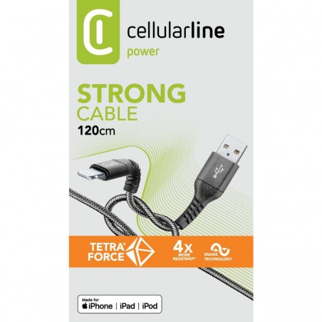 cavo in kevlar 100cm usb / lighting nero