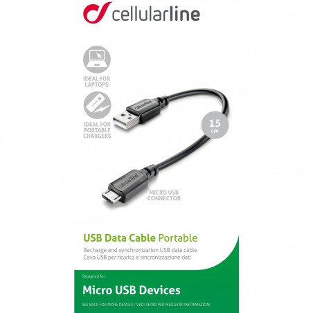 cavo dati microusb 15cm nero