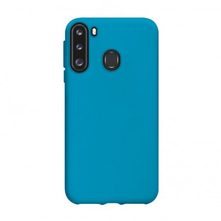 cover in silicone per samsung a21 azzurro
