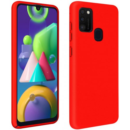 cover in silicone per samsung m21 rossa