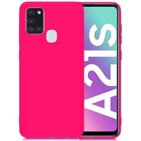cover in silicone per samsung a21s fucsia